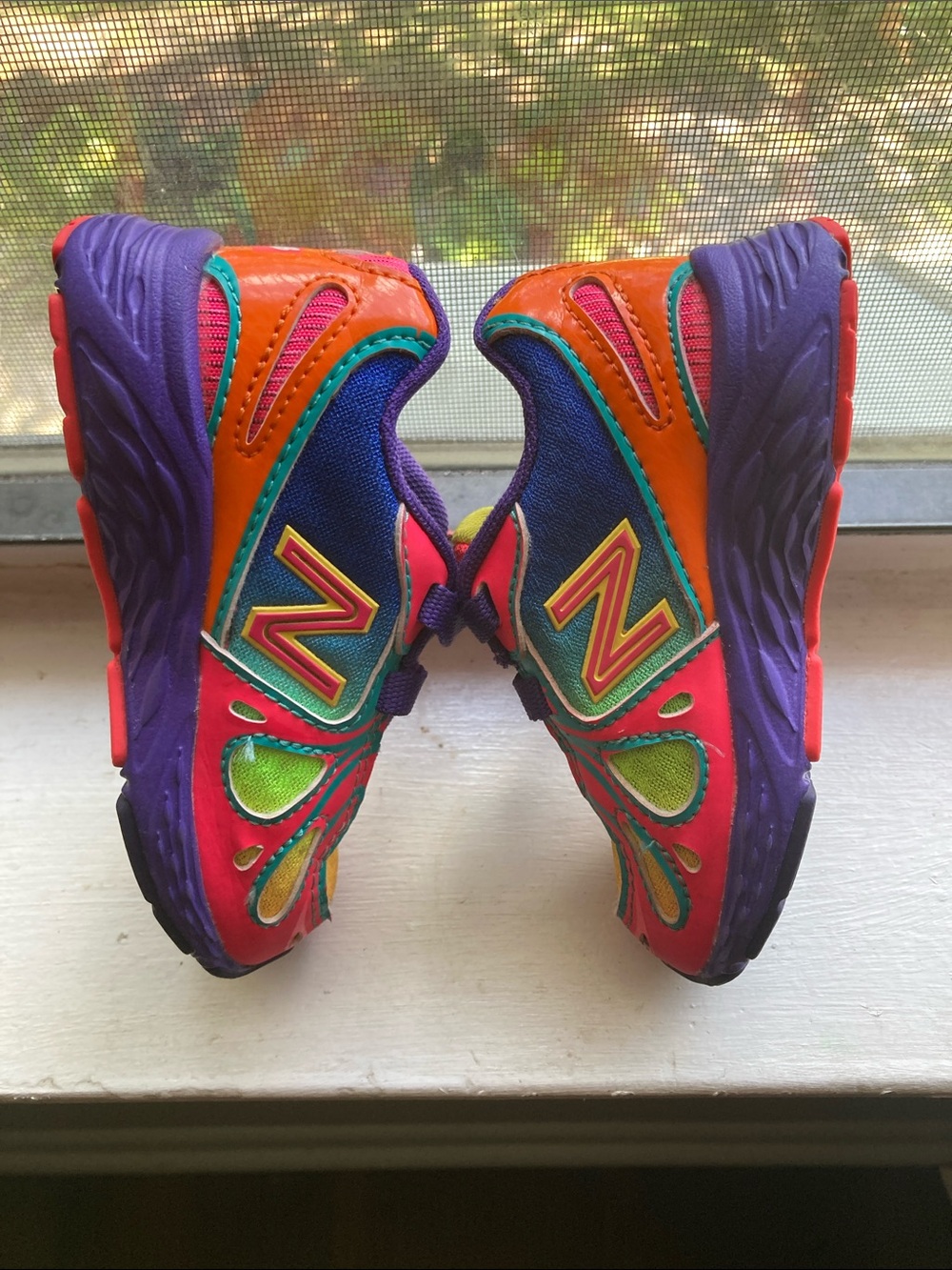 New Balance Kids Pink, Purple & Yellow Athletic Sneakers